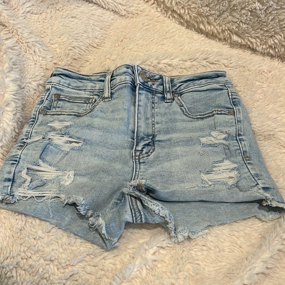 American Eagle light wash jeans shorts